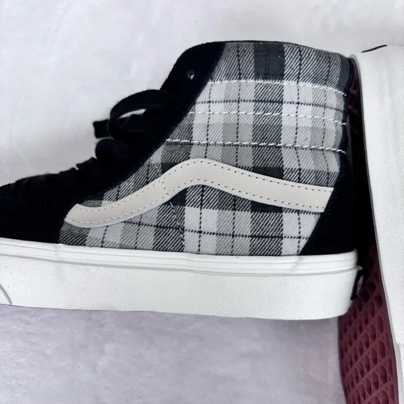 VANS SK8-Hi Grunge Black & Gray Plaid High Top Sneakers--NEW--7W - Picture 7 of 12